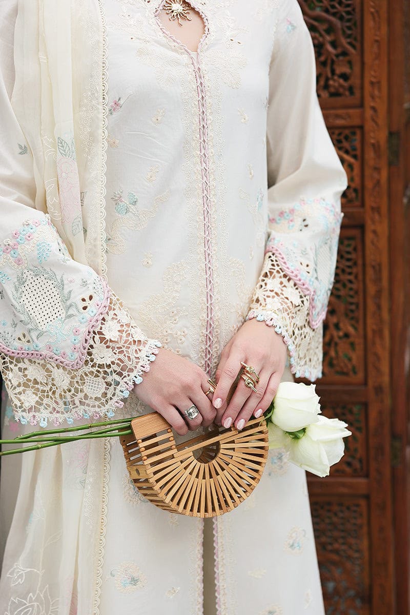 03-Piece Embroidered Lawn Suit With Chiffon Dupatta | Ready To Wear