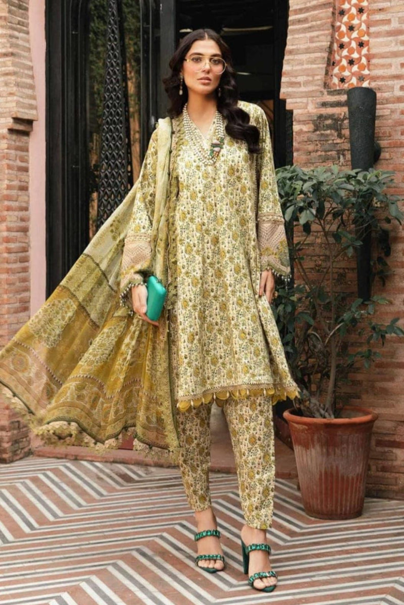 03-Piece Printed Lawn Suit With Embroidery | Ready To Wear