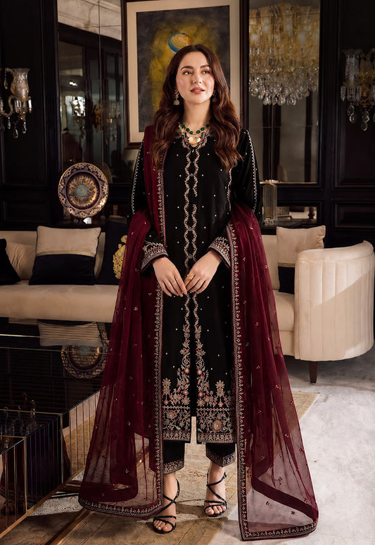 Heavy Embroidered Chiffon Suit with 4-Side Embroidered Dupatta | Ready to Wear