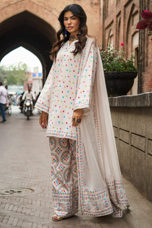 Digital Printed Silk Suit with Matching Silk Dupatta | Ready to Wear