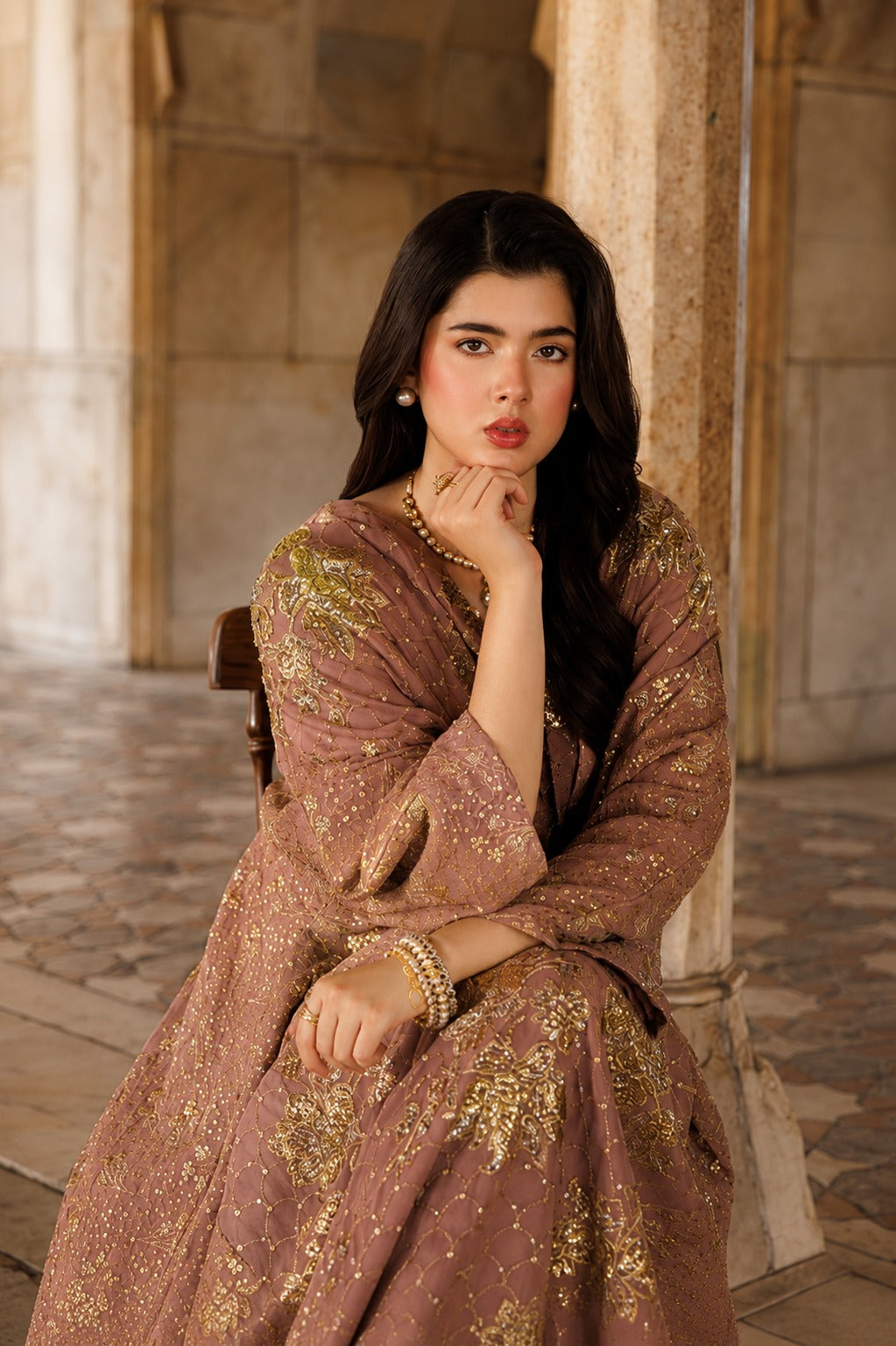 3-Piece Twin Sequined Embroidered Chiffon Suit with 4-Sided Dupatta | Ready to Wear