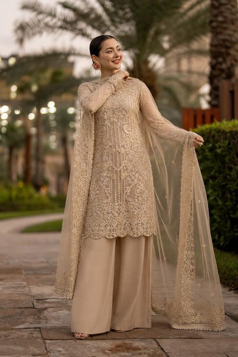 3-Piece Embroidered Organza Suit with Handwork & Organza Dupatta | Ready to Wear