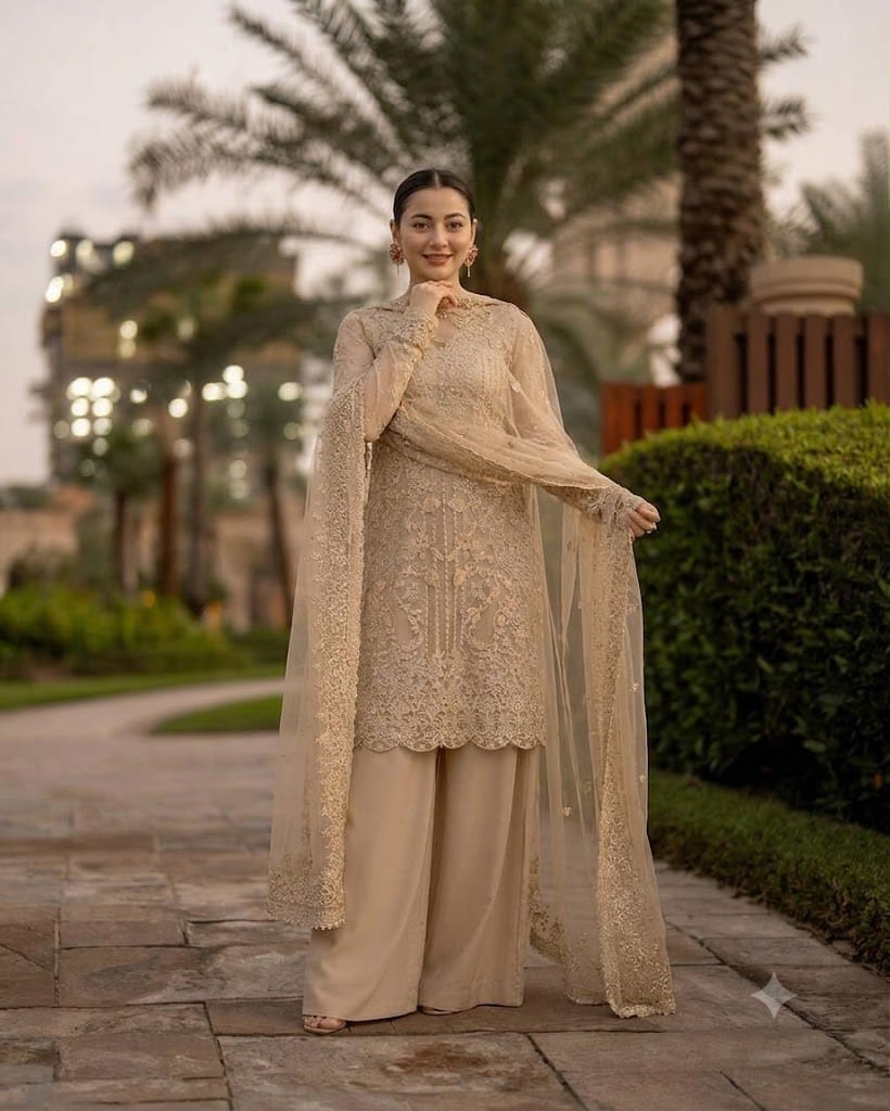3-Piece Embroidered Organza Suit with Handwork & Organza Dupatta | Ready to Wear