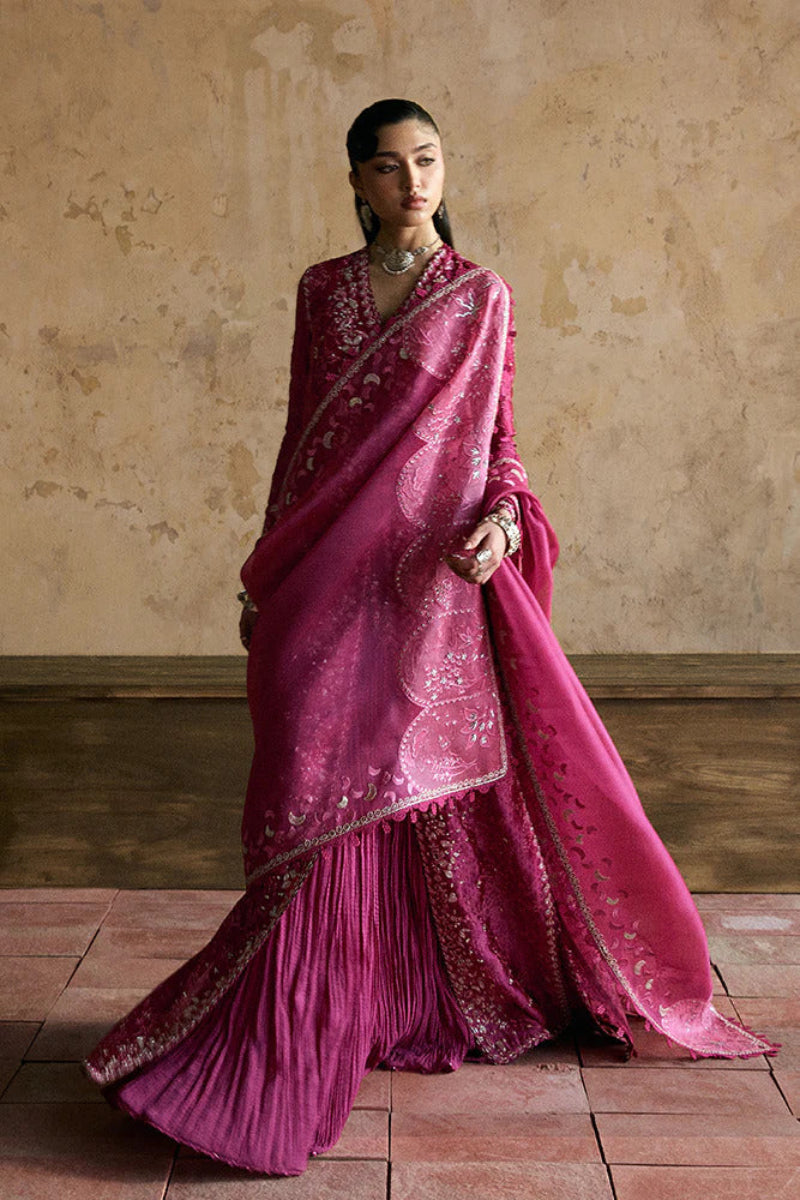 Premium Chiffon Long Shirt Crushed Silk Lehenga | Ready To Wear