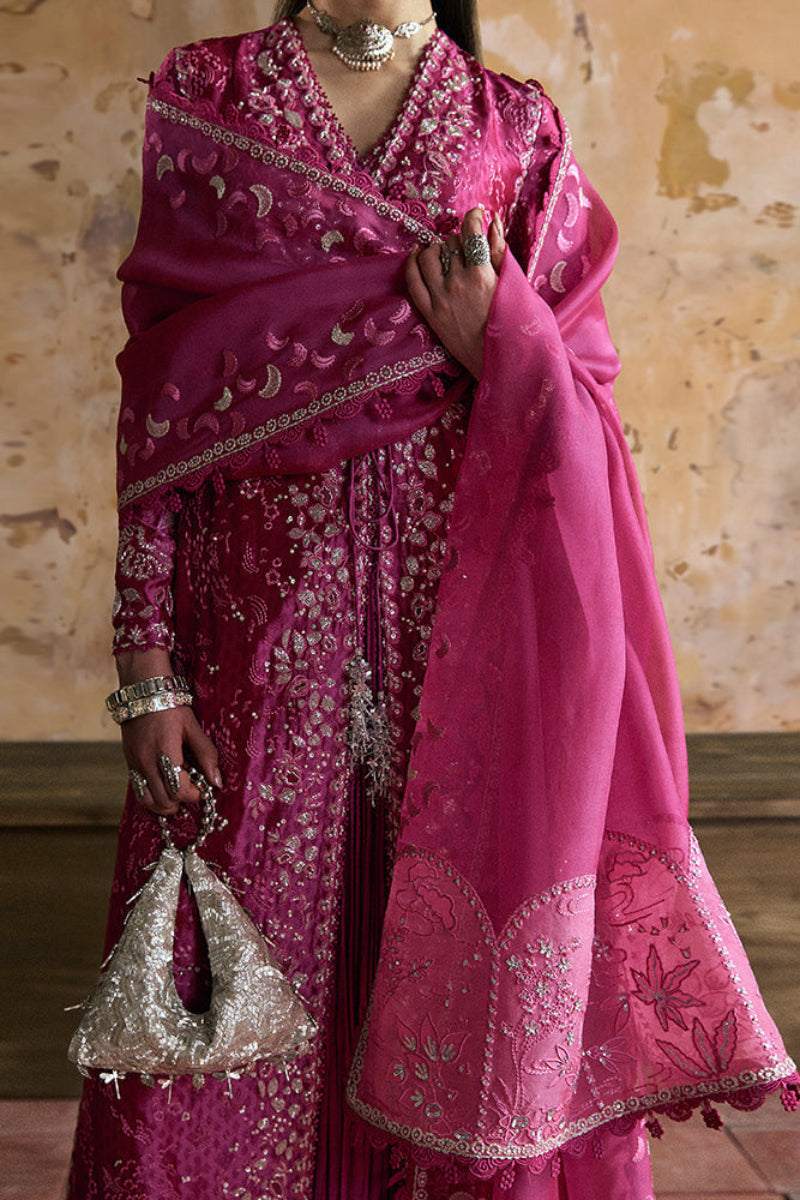 Premium Chiffon Long Shirt Crushed Silk Lehenga | Ready To Wear