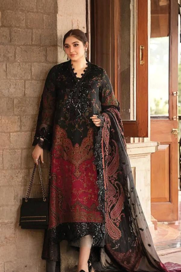 3 Piece Stitched Lawn Suit - Ready To Wear