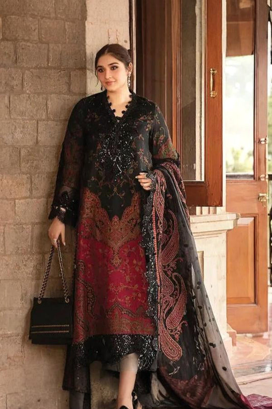 3 Piece Stitched Lawn Suit - Ready To Wear