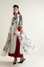 3 Piece Stitched Kaftan in Silk Fabric - Ready To Wear