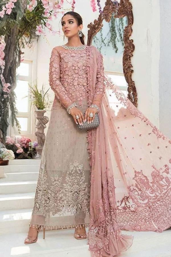 3 Piece Stitched Chiffon Dress - Ready To Wear