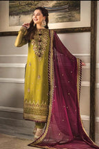 3 Piece Stitched Chiffon Embroidery Dress - Ready To Wear