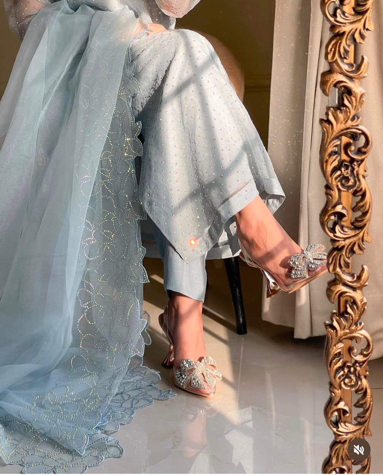 3 Piece Stitched Silk Stone Dress