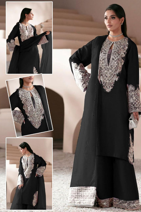 3 Piece Stitched Silk Drees - Ready to Wear