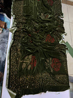 3 Piece Velvet Suit Set with 4-Side Border Shawl -  Ready to Wear