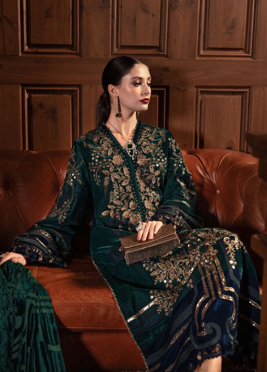 3 Piece Stitched Velvet  suit - Ready to Wear