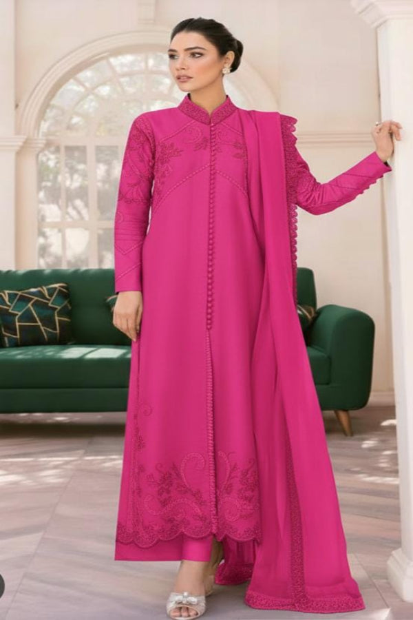 3 Piece Stitched silk suit - Ready  to Ware
