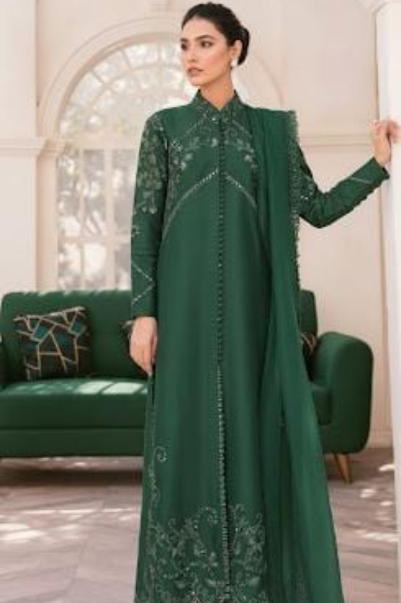 3 Piece Stitched silk suit - Ready  to Ware