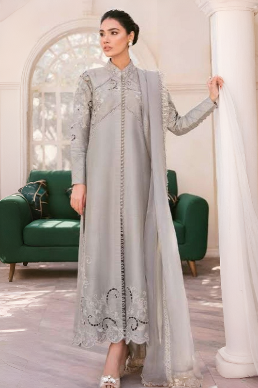 3 Piece Stitched silk suit - Ready  to Ware