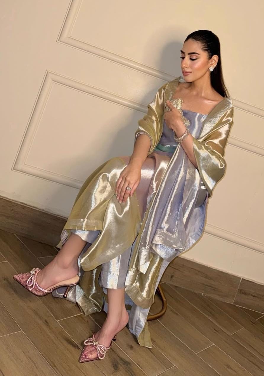 3Piece Lama Tissue Dress Ready To Wear