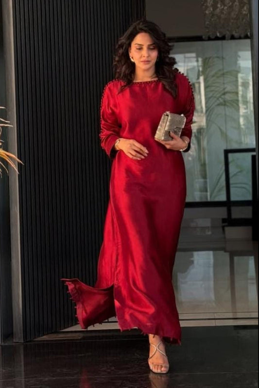 2-Piece Russian Silk Kaftan style long shirt Dress