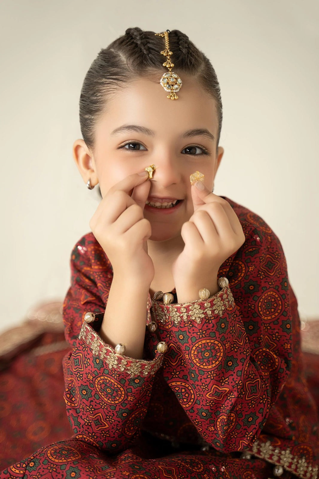 03 Piece Maroon Embroidered Chiffon Suit - Ready To Wear
