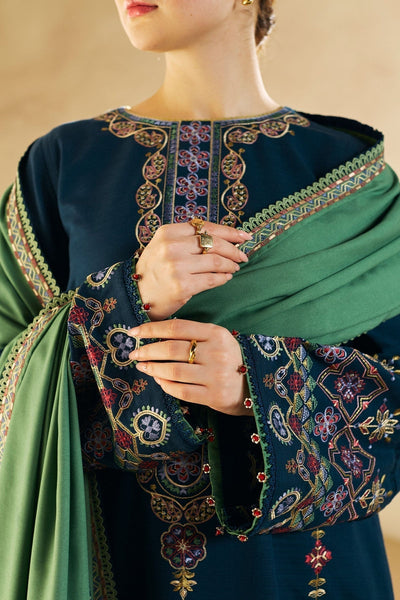 3 Piece Stitched Embroidery Lawn Dress - Ready To Wear