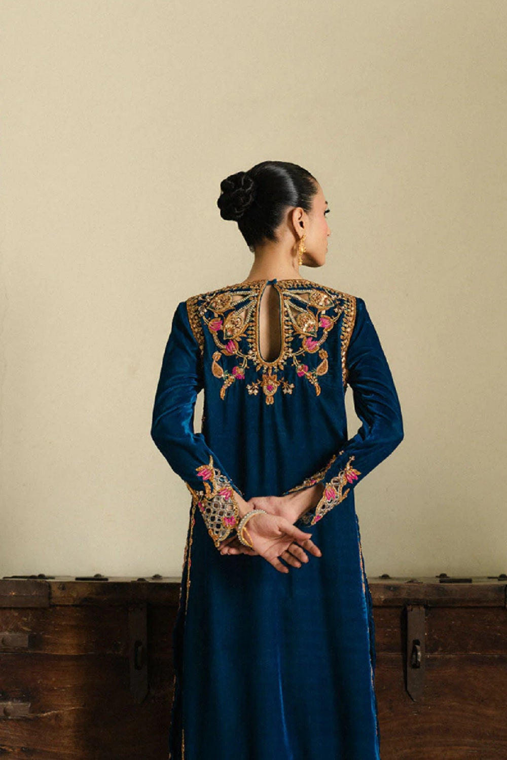 3 Piece Stitched Velvet  Suit - Ready to Wear