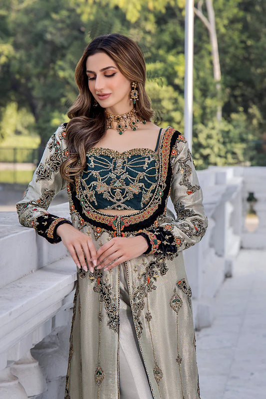 03-Piece Copper Embellishment Suit - Ready To Wear