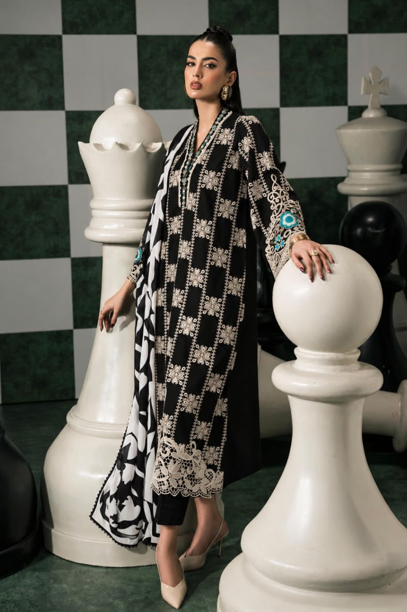 Dhank Black Embroidered 3-Piece  Suit | Ready-to-Wear