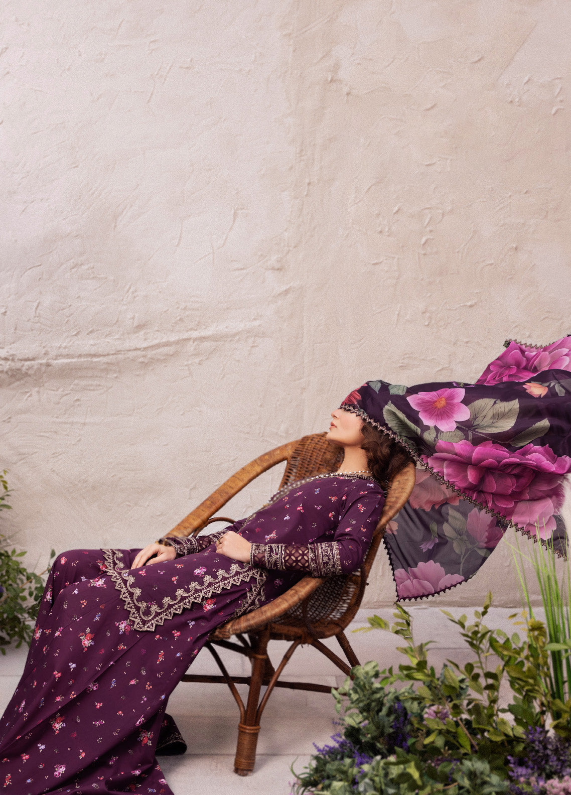 Dahlia 03-Piece Embroidered Luxury Lawn Suit Ready To Wear