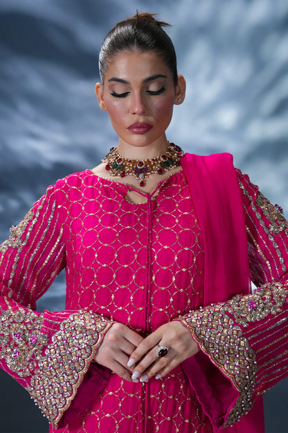 03-Piece Sequence Chiffon Dress Ready To Wear