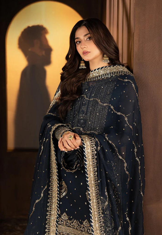 03-Piece Chiffon Suit With Embroidery - Ready To Wear