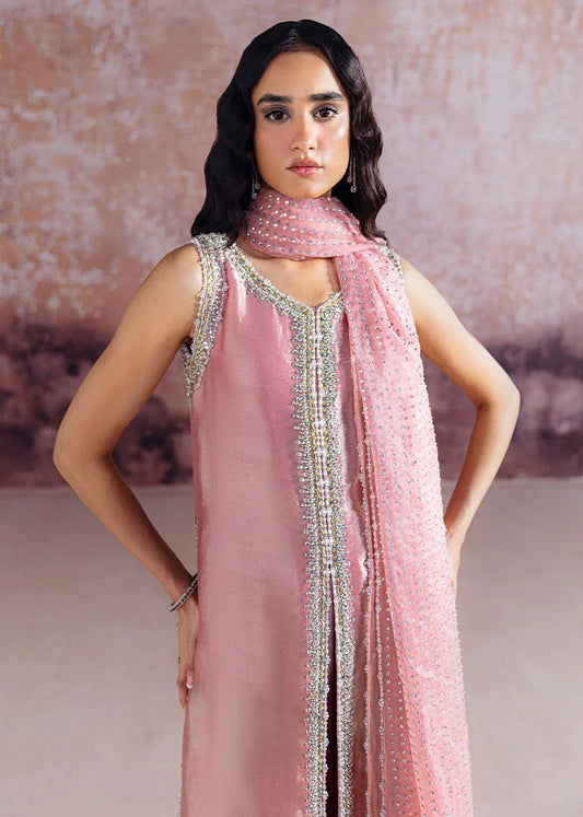03-Piece Pink Tissue Ensemble - Ready To Wear