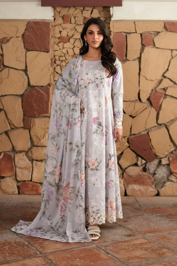 3 Piece Stitched Lawn Dress -  Ready  to  Wear