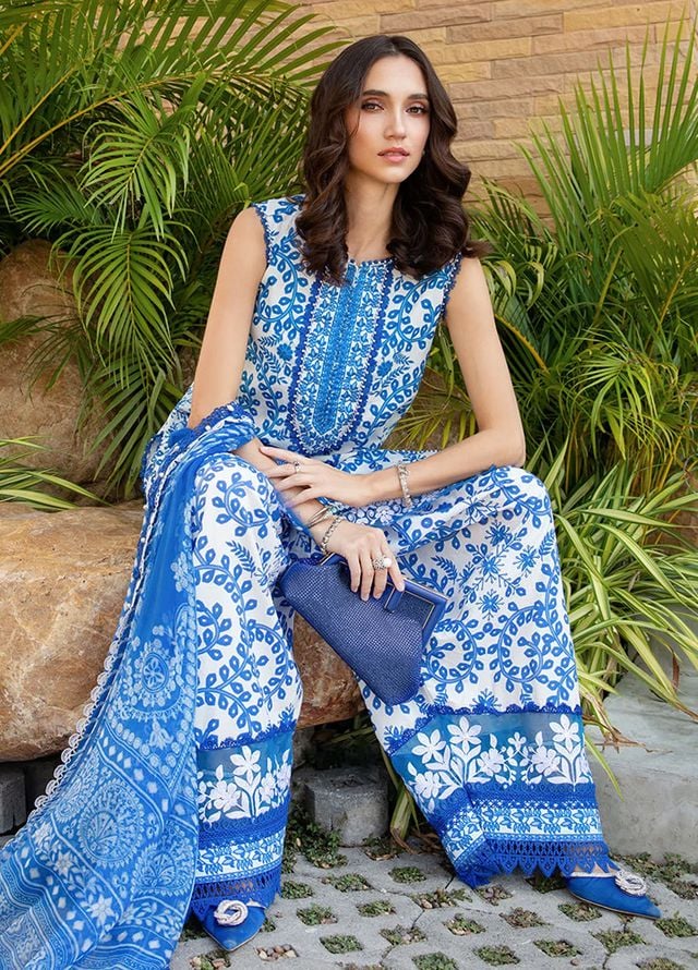 03-Piece Embroidered Printed Lawn Suit