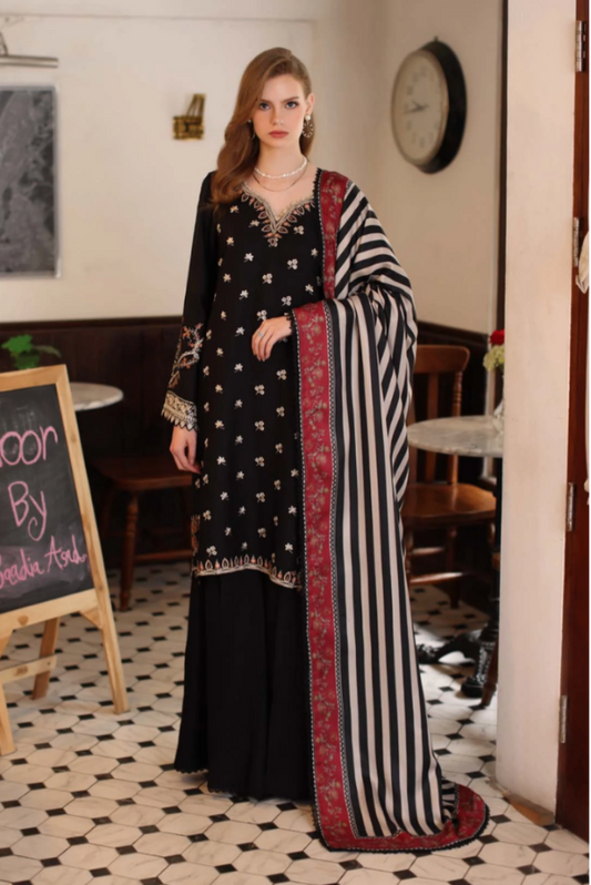 3  Piece Stitched  Dhank  suit  - Ready to Wear