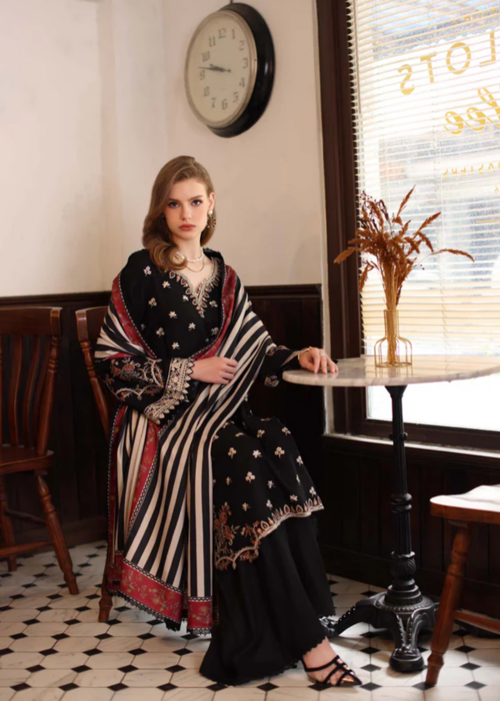 3  Piece Stitched  Dhank  suit  - Ready to Wear