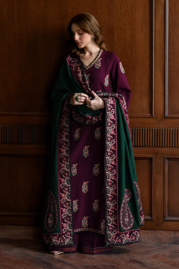 3 Piece Stitched  Dhanak  Suit - Ready to  Wear