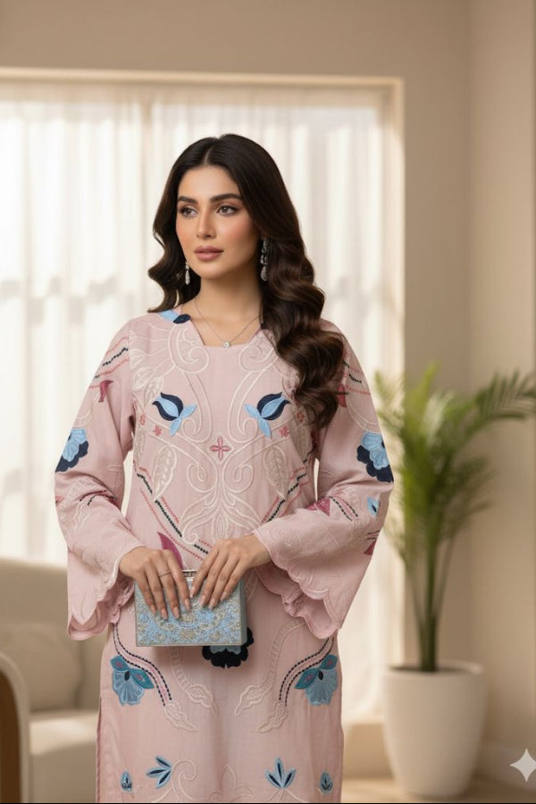 Embroidered Applique and cutwork dress