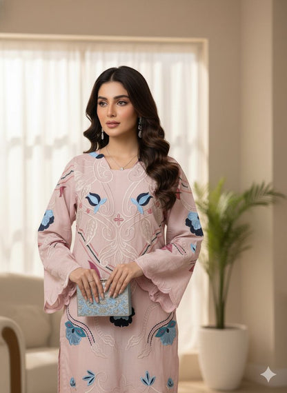 Embroidered Applique and cutwork dress