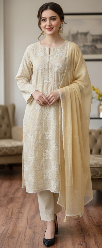 3 Piece Stitched Chikankari - Ready To Wear