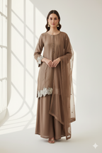 Designer Dress 3-Piece Khaddi Silk Suit