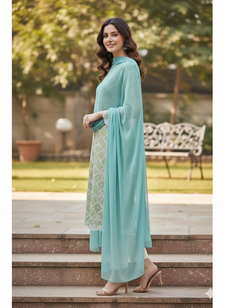 3 Piece Stitched Chikankari - Ready To Wear