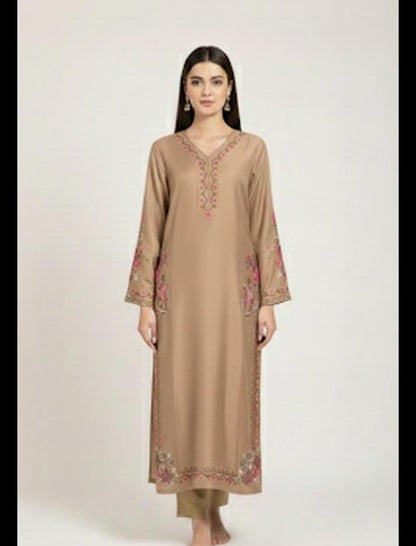 3 Piece Stitched Silk Dress - Ready To Wear