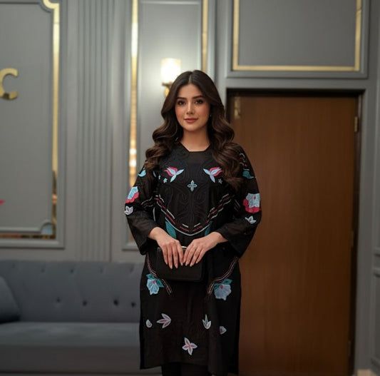 Embroidered Applique and cutwork dress