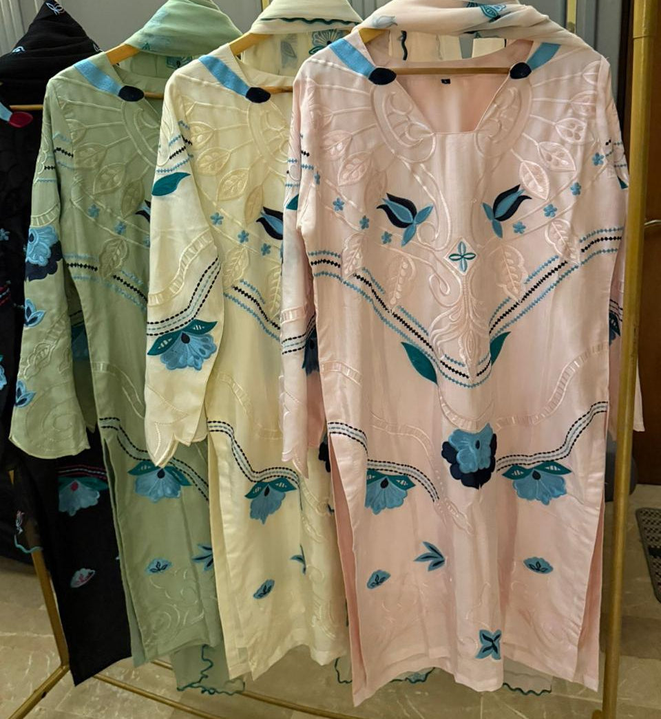 Embroidered Applique and cutwork dress