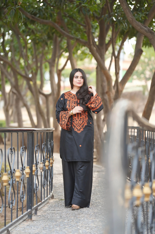 2 Piece Stitched Embroidery Lawn Suit - Ready To Wear