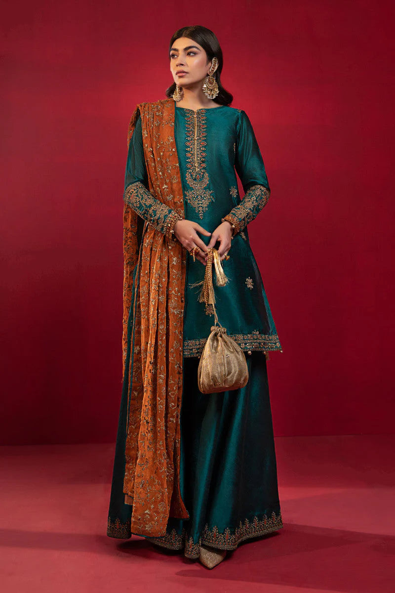 Green Evening Wear Formal Embroidered Dress