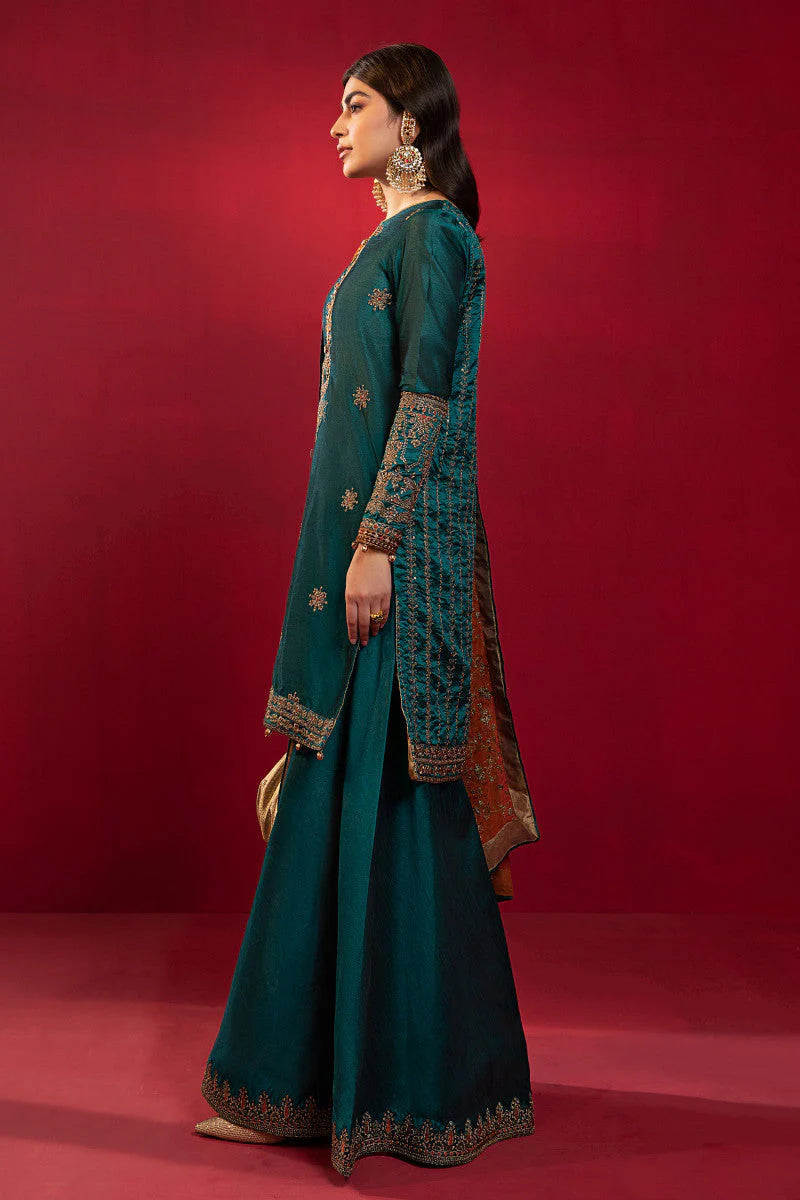 Green Evening Wear Formal Embroidered Dress