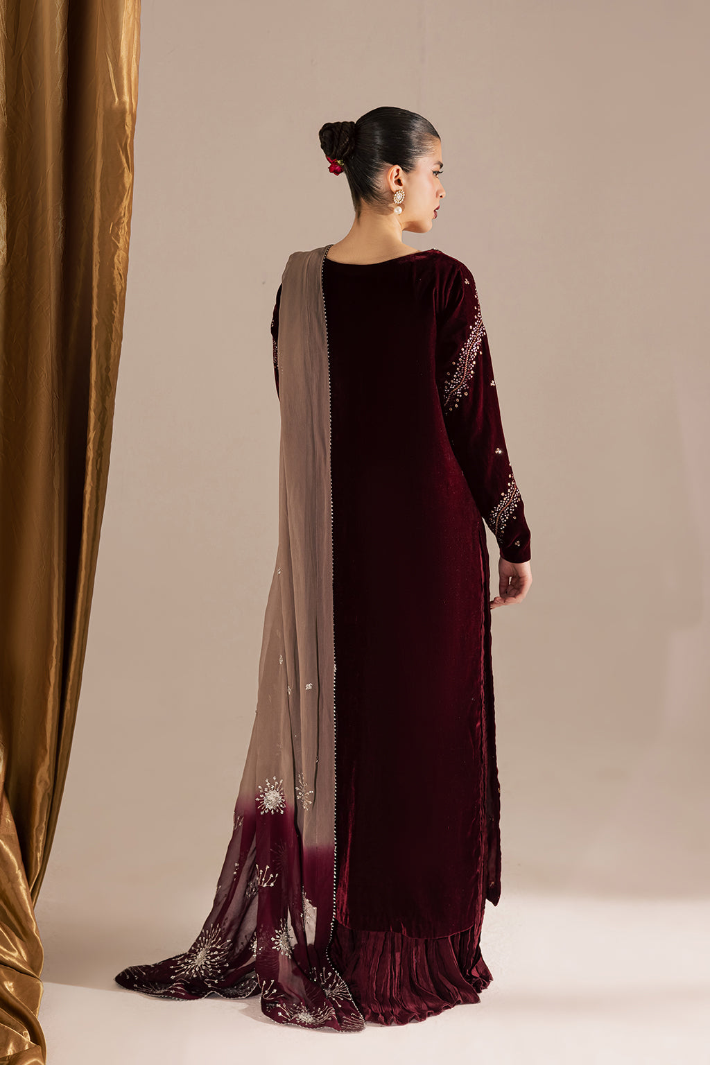 3 Piece Stitched Velvet Suit - Ready to Wear