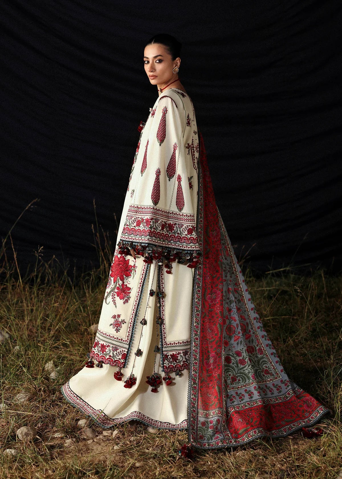 03-Piece Lawn Suit With Embroidery - Ready To Wear